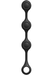 Kink Anal Essentials Weighted Silicone Beaded Anal Balls - Black - 13.5in